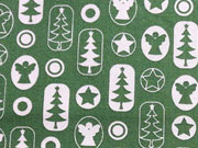 Baumwollstoff Engel Sterne Weihnachtsbume, grasgrn