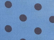 beschichteter Baumwollstoff Punkte 8mm, grau hellblau