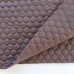 Steppstoff Meterware Tropfen wattiert wasserabweisend, dunkelbraun